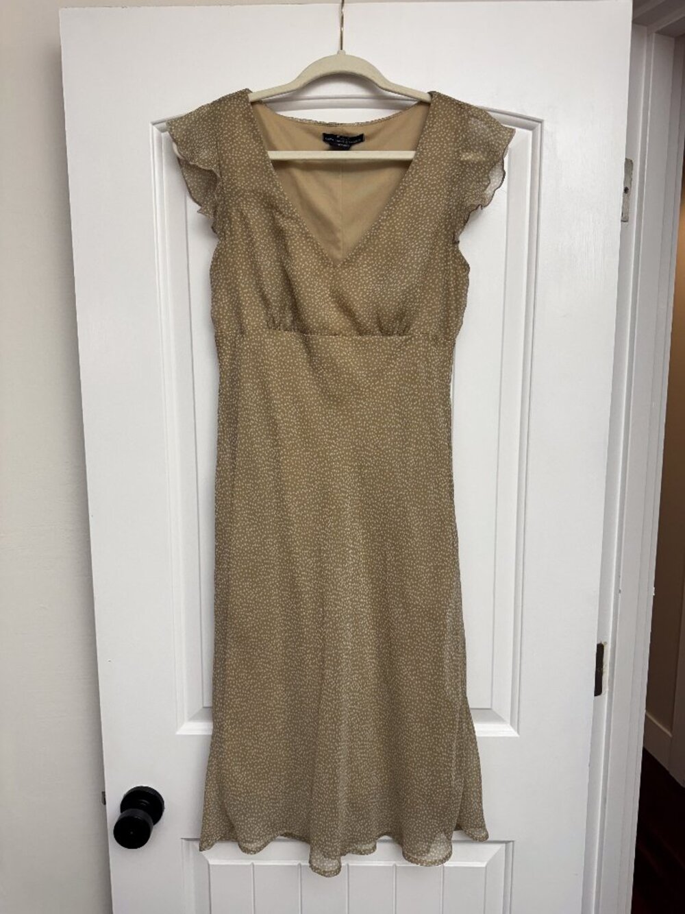 F.L.P. Tan Polka Dot Dress Size 8